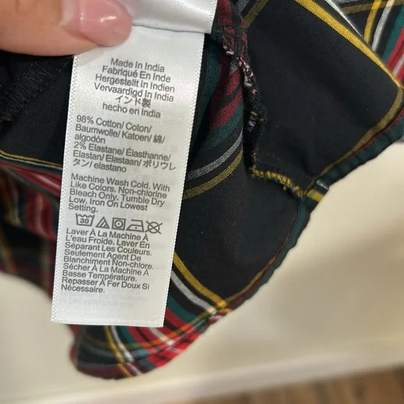 JCREW WOMENS PLAID SMOCKED COTTON POPLIN MIDI DRESS RED BLACK SZ MEDIUM - Picture 13 of 13